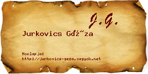 Jurkovics Géza névjegykártya